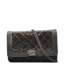 CHANEL Boy WOC Quilted Patent