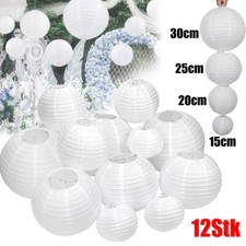 12 X Weiß Papierlaterne