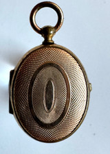 Biedermeier Medaillon als Anhänger - Kupfer - Länge mit Öse 3,5 cm