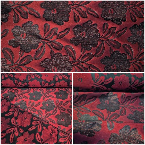 Jacquard stoff dunkelrot - jacquard,