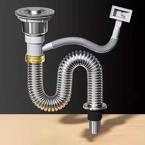 Ablaufventil edelstahl form - edelstahl, s-form