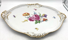 25257/ Stadt Meissen altes Tablett Serviertablett Blumenmotiv  LxB 46,5x33,5 cm