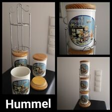 3 x Hummel Porzellan Dosen mit Holzdeckel und Regal/Ständer Vintage retro