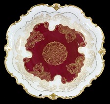 REICHENBACH - 31,5 cm Teller PRUNKTELLER Zierteller - BAROCK - ROT GOLD 