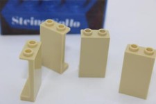Lego (c) 4x Paneele 1x2x3 - tan - 87544 - beige panel - Wand