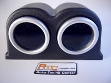 2 Fach 2er Halter für Cockpit Anzeige Zusatz Instrument für 52mm Schwarz Halter