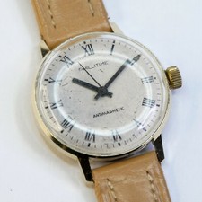 Seltene Vintage PHILLITIME Antimagnetic Bauhaus Herren Uhr mit Ruhla UMF 24-32