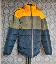 Baumfuchs Herren Winter Steppjacke XL ✨ Gelb Grün Blau Wasserdicht Windabweisend