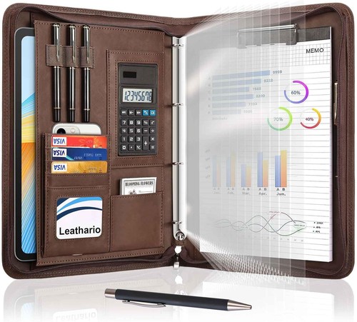 Leathario schreibmappe mit - schreibmappe,