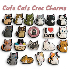  NIEDLICHE KATZEN  Krokusschuh Charms x6/x4 Katze Jibbitz Clog Haustier Kätzchen Tier UK 