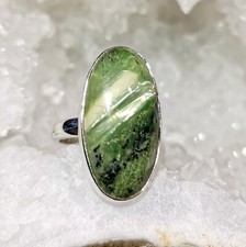 Ring Katzenauge Opal, 925er Silber, Gr. 18,1 - swiss grün - Imperial - Grün