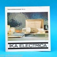 Trockenrasierer TR 12 IKA Electrica 1969 | Werbezettel Werbung DDR