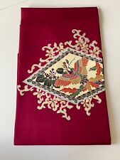 Japanischer Kimono Gürtel Nagoya obi Rot mit  Ume Pflaumenblüte Motiv