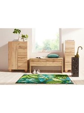 Bank Sitzbank Eichefarben Sitzkommode Garderobenbank Natur Flur