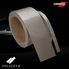 €6,99/m Zierstreifen Auto Folie Dekor bike 70mm x 10m silber gebürste Oracal 975