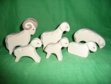 Ostheimer Tier, Holztier ,Schaf, Lamm,  Schafe weiß , Art wählbar