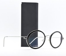 LINDBERG Brille FAY 46 Air Titanium Rim P10 Silber Draht Schwarz Poliert Rund ML