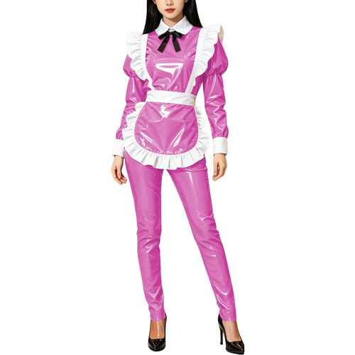 Puffärmel pvc leder overall - puffärmel,