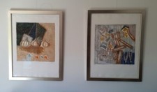 Louttre B. (JEAN MARC ANTOINE BISSIERE ) 3 Carborundum Farbradierungen gerahmt