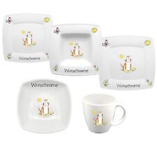 Kindergeschirr Katze Porzellan