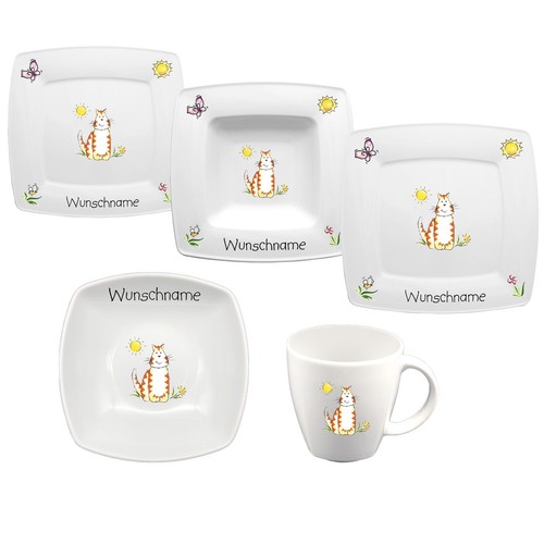Kindergeschirr katze porzellan - kindergeschirr,