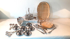Gedeckter Tisch, Konvolut, Menage-Set, Eierbecher, Käsemesser, 11 teilig