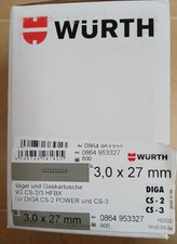 Würth Diga CS-2, CS-3 Nägel 3,0 X 27 mm ,800 Stück mit Kartusche