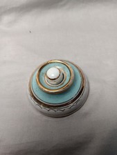 sehr seltene Porzellan Klingel Tischklingel Dienstbotenklingel Türkis Gold