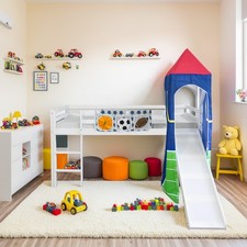 Hochbett mit Rutsche 90x200