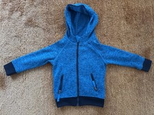 Strickfleece Jacke, Kapuze, Junge, Gr. 104, Herbst/Winter, blau/türkis
