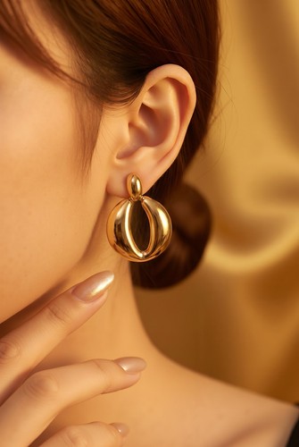 Grobe gold ohrhänger - grobe,