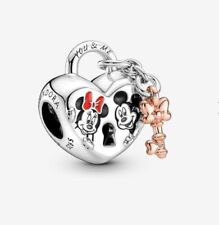Pandora Disney Minnie & Micky Maus Herz mit Schlüssel Charm Anhänger 925 Silber