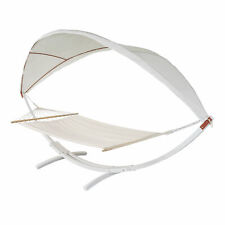 B-Ware Hängematte MCW-J47, Hängeschaukel 200kg Sonnendach 2 Personen creme-weiß