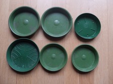 6 Stück grüne  runde Blumentopf Untersetzer Durchmesser 3x 12cm und 3x 14cm