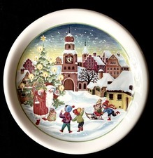 Arzberg Weihnachtsteller Plätzchen Teller Porzellan Dorf Weihnachtsmann