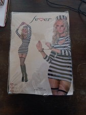 Sexy Gefangener Convict Knast Panzerknacker Kostüm Herzcutout karneval Minikleid