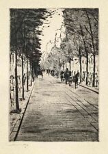 Lesser Ury - Berliner Droschke, wartend im Tiergarten II, 1920, 22 x 15,5 cm