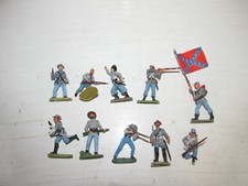 7. Konvolut 10 alte Elastolin Kunststoff Figuren Südstaatler USA Bürgerkrieg 4cm
