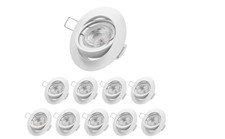 EDISHINE Einbaustrahler LED 230V, 3000K Warmweiß Einbauleuchten flach, 68mm LED