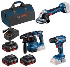 Bosch 18 Volt Profi-Set mit 3 Akkus GSR 18 V-45 GWS 18V-8 GBH 18 V-22