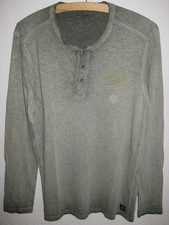 TOM TAILOR Langarm-Shirt / Henley-Shirt, Gr. L, grün