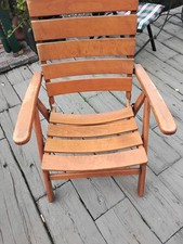 6 Herlag Holzgartenstühle in Pinienfarbe