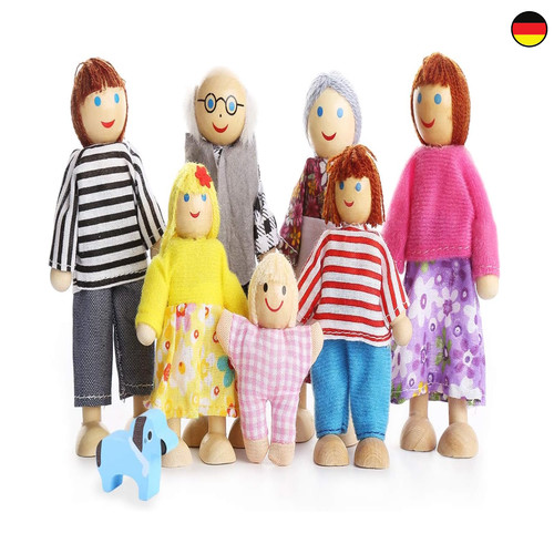 Puppenhaus puppenfamilie holz - puppenhaus,