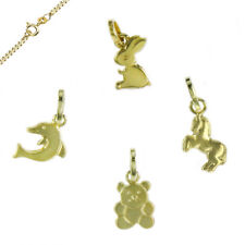 Anhänger Kettenanhänger Kinder klein 333 Gold Pferd Hase Bär Delfin auch Kette