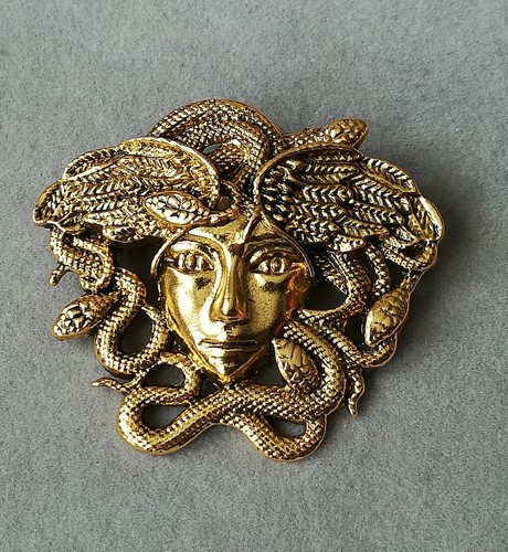 Medusa brosche anhänger - brosche, gold