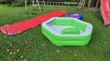 Top! 3er Wasserspiel-Set für Kinder: Pool, Rutsche, Schlauchboot wie neu! (91)