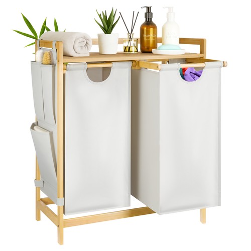 Bamboo laundry basket - bamboo, 2