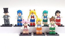 Sailor Moon Mercury Venus Jupiter Mars Neptune Chibi Tuxedo Anime Minifigur MOC
