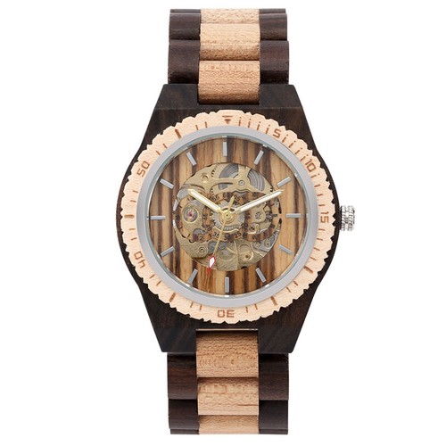 Luxus herren holzuhr - herren, skelett