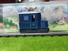 Egger Bahn blaue E-Lok Nr.3 mit Licht, OVP, H0e, Schmalspur